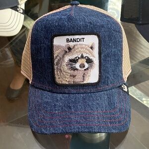 Goorin Bros “ bandit” denim Blue and Beige Trucker Hat